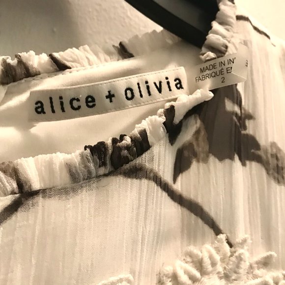 Alice + Olivia Black and White Floral Dress - Picture 5 of 7